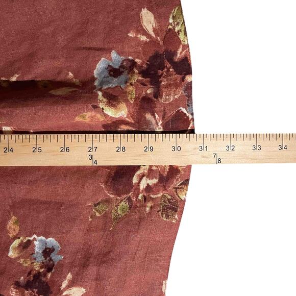 John Mark Tunic Style Rust Floral Button Front Shirt Size 2X - Picture 12 of 12